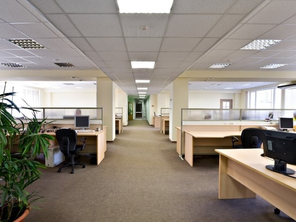 An office space that is bright and modern due to a recent refurbishment  which is an effective way to boost the value of a portfolio.